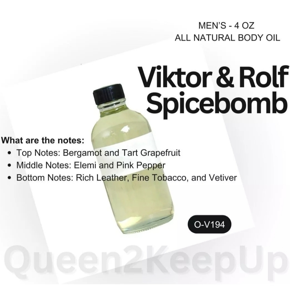 Viktor & Rolf Spicebomb (M) Inspired Impression Body Oil 4 oz. Glass Bottle - Picture 5 of 5